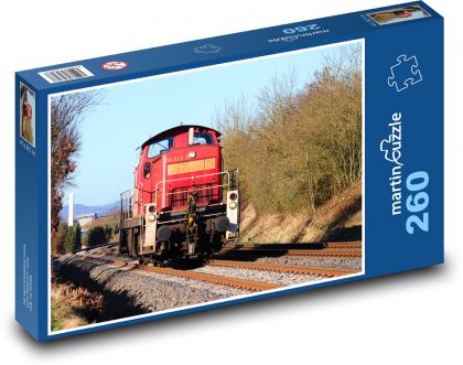 Lokomotiva - železnice, vlak - Puzzle 260 dílků, rozměr 41x28,7 cm