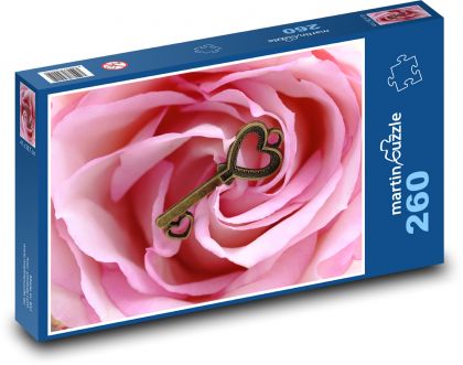 Klíč - srdce, milovat - puzzle 260 dílků