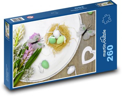 Easter eggs - nest, decoration - Puzzle 260 pieces, size 41x28.7 cm 