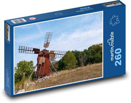 Windmill - nature, forest - Puzzle 260 pieces, size 41x28.7 cm 