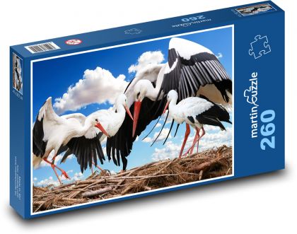 Störche - Nest, Vogel - Puzzle - 260 Teile