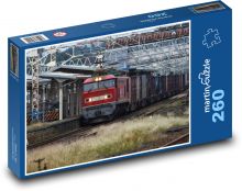Vlakové nádraží - nákladní vlak Puzzle 260 dílků - 41 x 28,7 cm