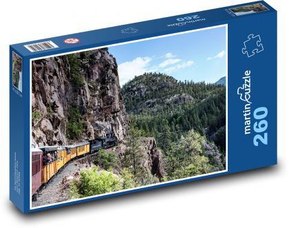 Vlak - koľajnice, železnice - Puzzle 260 dielikov, rozmer 41x28,7 cm