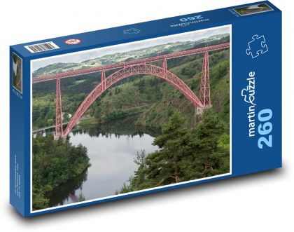 Francúzsko - rieka, viadukt - Puzzle 260 dielikov, rozmer 41x28,7 cm