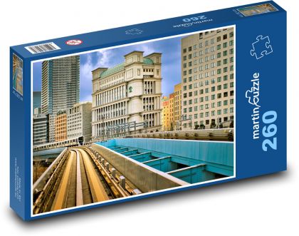 Metro - vlak, budovy - Puzzle 260 dílků, rozměr 41x28,7 cm