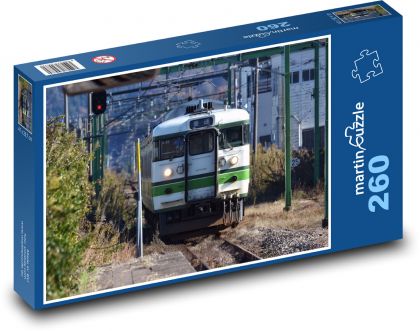Vlakové nádraží - vlak, koleje - Puzzle 260 dílků, rozměr 41x28,7 cm