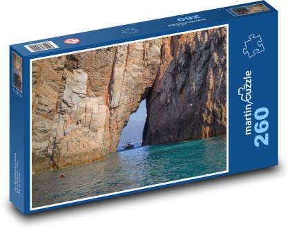 Korsika - útes, zátoka - Puzzle 260 dílků, rozměr 41x28,7 cm