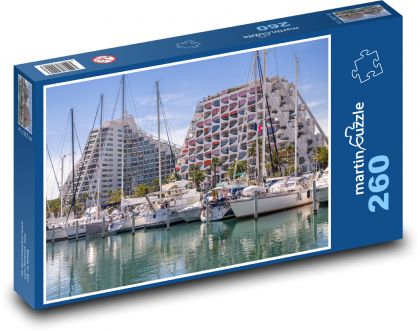 La Grande Motte - Francie, lodě - Puzzle 260 dílků, rozměr 41x28,7 cm