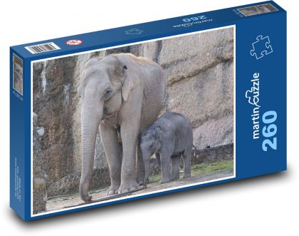 Elephants - cub, elephant - Puzzle 260 pieces, size 41x28.7 cm 