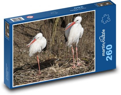 Storks - birds, nature - Puzzle 260 pieces, size 41x28.7 cm 
