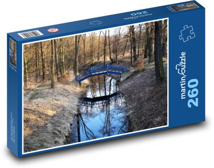 Řeka - most, les - Puzzle 260 dílků, rozměr 41x28,7 cm