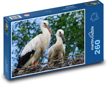 Stork - nest, bird - Puzzle 260 pieces, size 41x28.7 cm 