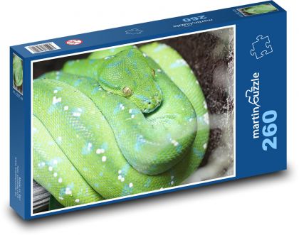 Pytón zelený - had, zviera - Puzzle 260 dielikov, rozmer 41x28,7 cm