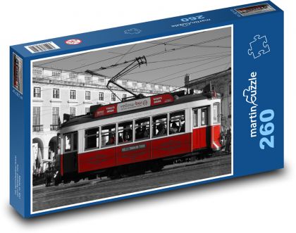 Tramvaj - Lisabon, kolejnice - Puzzle 260 dílků, rozměr 41x28,7 cm