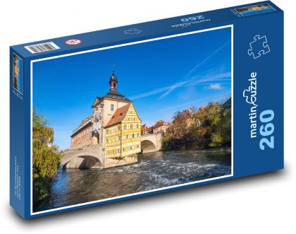 Building - city, river - Puzzle 260 pieces, size 41x28.7 cm 