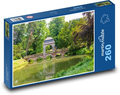 Zámocký park - most, rieka - Puzzle 260 dielikov, rozmer 41x28,7 cm