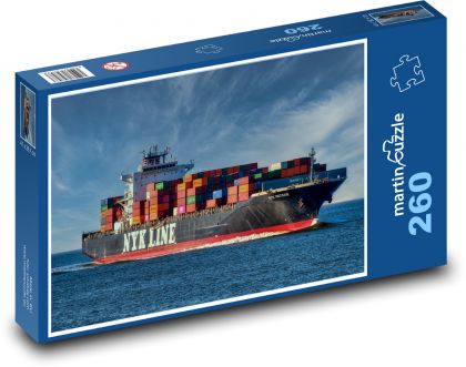Kontejnerová loď - náklad, přeprava - Puzzle 260 dílků, rozměr 41x28,7 cm
