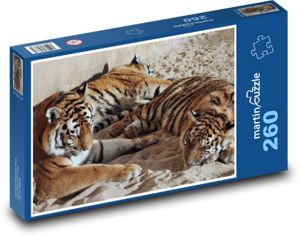 Tiger - schlafende Raubkatzen - Puzzle - 260 Teile