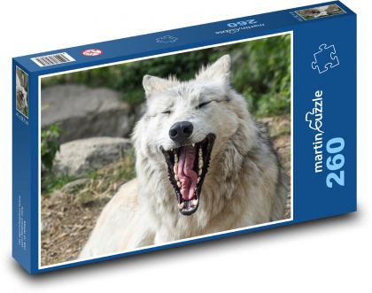 Gähnender Wolf - Reißzähne, Schnauze - Puzzle - 260 Teile