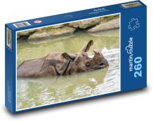 Nosorožec vo vode  Puzzle 260 dielikov - 41 x 28,7 cm 