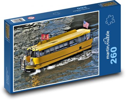 Vodný taxík - autobus na vode, cestovanie - Puzzle 260 dielikov, rozmer 41x28,7 cm