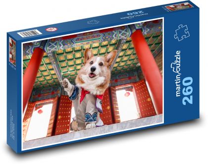 Pes - pes v chráme - Puzzle 260 dielikov, rozmer 41x28,7 cm