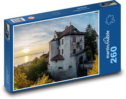 Jezioro Bodeńskie - Zamek Meersburg - Puzzle 260 elementów, rozmiar 41x28,7 cm