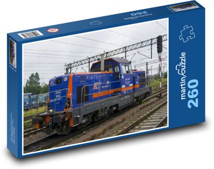 Kolej - transport - lokomotywa - Puzzle 260 elementów, rozmiar 41x28,7 cm