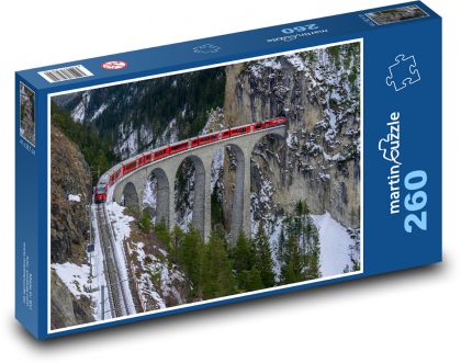 Vlak - most, viadukt - puzzle 260 dílků