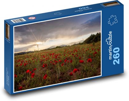 Wolf poppies, sunset - Puzzle 260 pieces, size 41x28.7 cm 