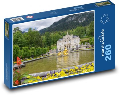 Paláce Linderhof - palácová zahrada - Puzzle 260 dílků, rozměr 41x28,7 cm