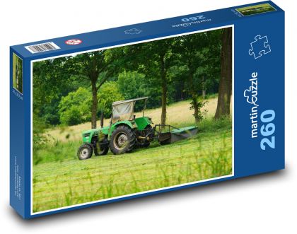Traktor - tráva, zemědělství - Puzzle 260 dílků, rozměr 41x28,7 cm