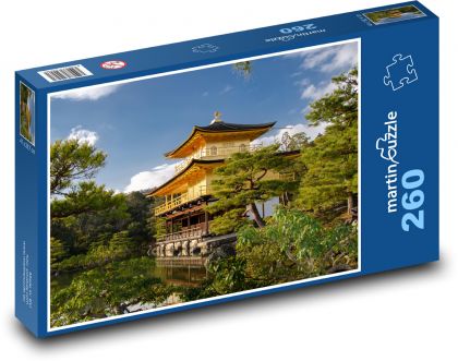 Japonsko - Kjóto, Zlatý pavilon - Puzzle 260 dílků, rozměr 41x28,7 cm