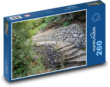 Schodisko - schody, kameň - Puzzle 260 dielikov, rozmer 41x28,7 cm