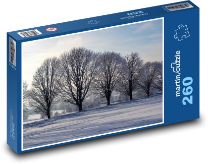 Zimní krajina - sníh, stromy - Puzzle 260 dílků, rozměr 41x28,7 cm