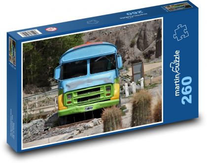 Kaktus - poušť, dodávka - Puzzle 260 dílků, rozměr 41x28,7 cm