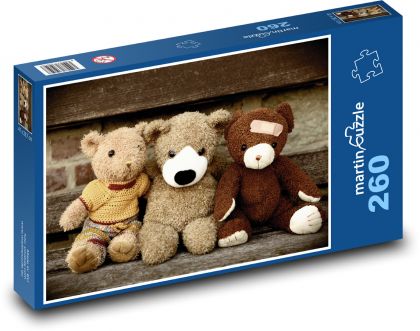 Plyšový medvedík - hračka, priatelia - Puzzle 260 dielikov, rozmer 41x28,7 cm