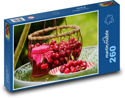 Cherries - fruit, decoration - Puzzle 260 pieces, size 41x28.7 cm 