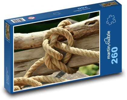 Rope - knot, wood - Puzzle 260 pieces, size 41x28.7 cm 
