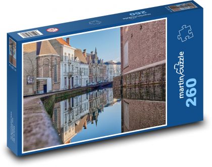 Město - budovy, voda - puzzle 260 dílků