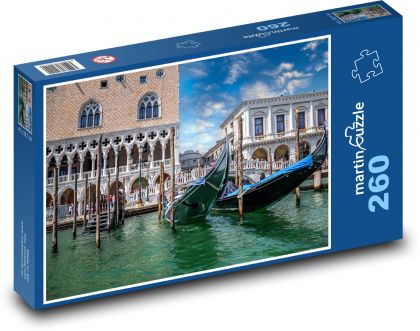 Benátky - gondola, Itálie - Puzzle 260 dílků, rozměr 41x28,7 cm