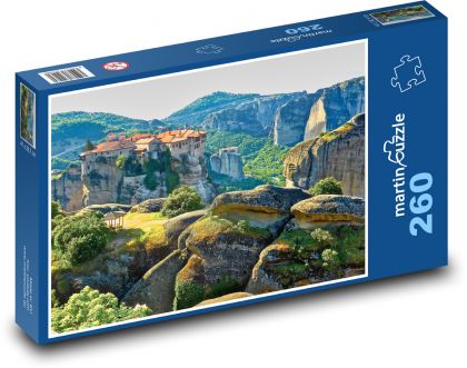 Kláštor - kopce, skaly - Puzzle 260 dielikov, rozmer 41x28,7 cm