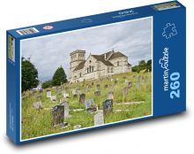 Church - cemetery, construction Puzzle 260 pieces - 41 x 28.7 cm