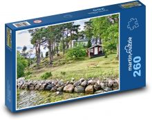 Houses - hill, river Puzzle 260 pieces - 41 x 28.7 cm 