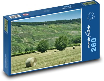 Farm - hay bales, vineyards - Puzzle 260 pieces, size 41x28.7 cm 