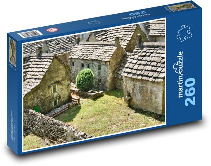 Vesnice - kamenné město, domy - Puzzle 260 dílků, rozměr 41x28,7 cm