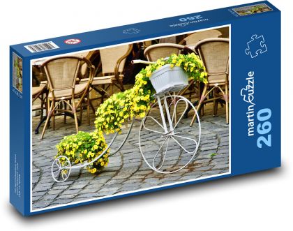 Bicycle - decoration, retro - Puzzle 260 pieces, size 41x28.7 cm 