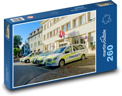 Policajná stanica - auto, polícia - Puzzle 260 dielikov, rozmer 41x28,7 cm
