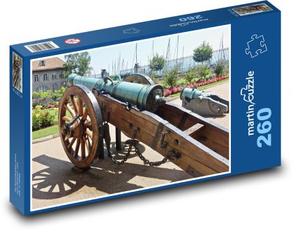 Cannon - pistolet wojenny, historyczny - Puzzle 260 elementów, rozmiar 41x28,7 cm