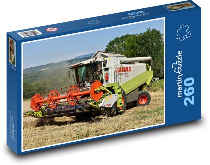 Kombajn - zemědělství, pole - Puzzle 260 dílků, rozměr 41x28,7 cm